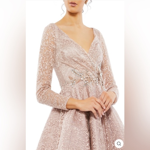 Mac Duggal 112181 NWOT Long Sleeve Tea Length Dress - Picture 2 of 6